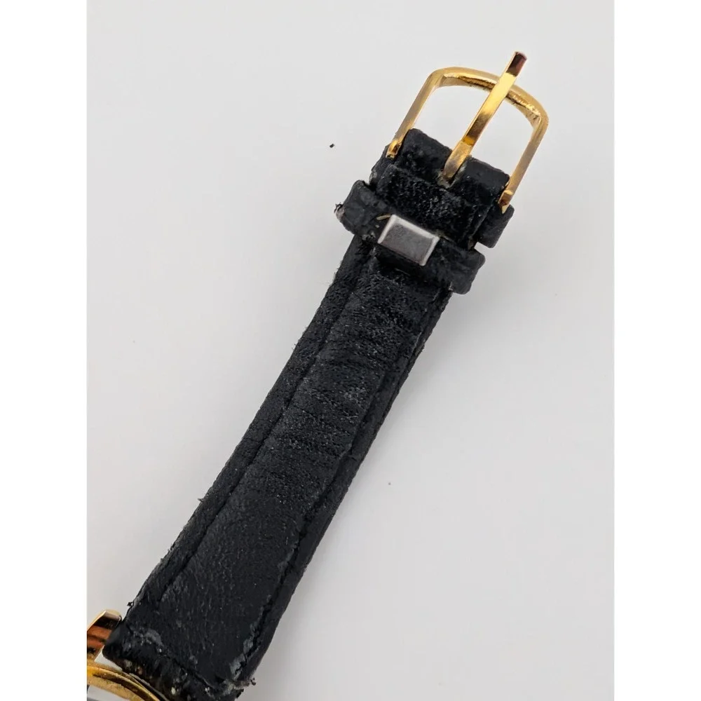 Prestige by Waltham Diamond Dial 25mm Watch Black Leather Band- New‎ Battery